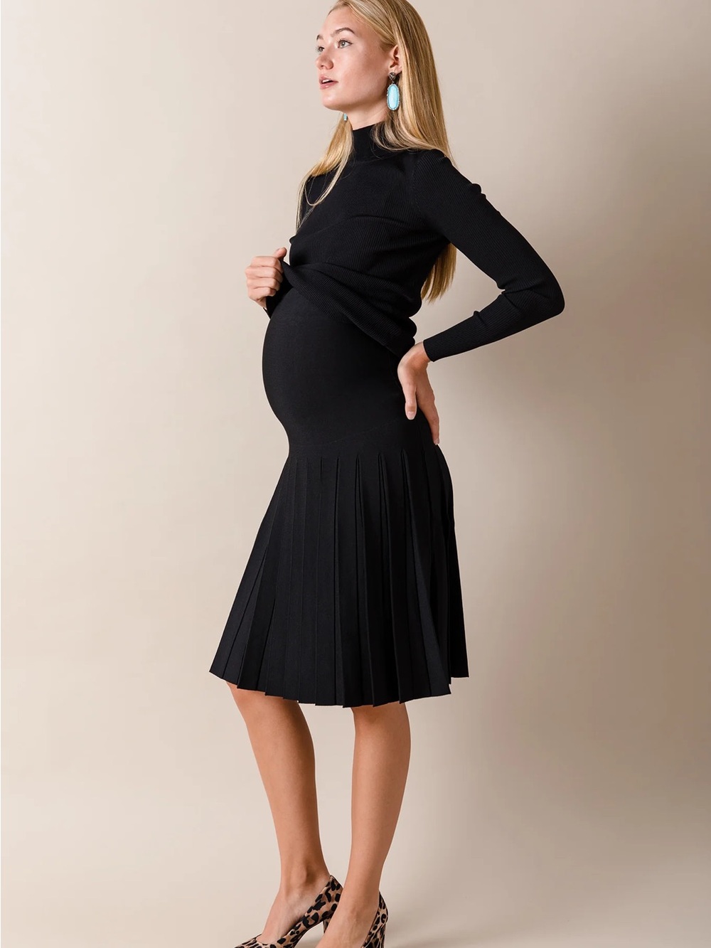 Apparalel / black infinity pleased maternity skirt small s